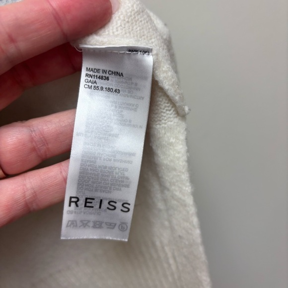 REISS Grey Gaia Color Block High Neck Wool Blend Sweater Jumper - Picture 10 of 13